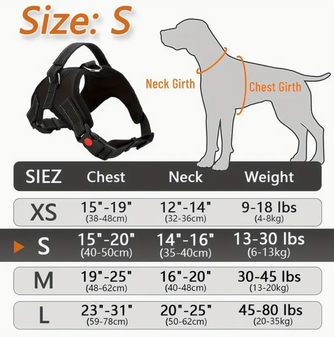 Doglee No-Pull Reflective Adjustable Dog Harness with Handle – XS to XL Sizes