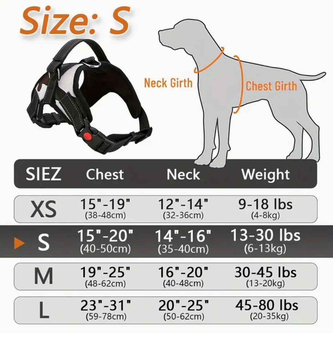 Doglee No-Pull Reflective Adjustable Dog Harness with Handle – XS to XL Sizes