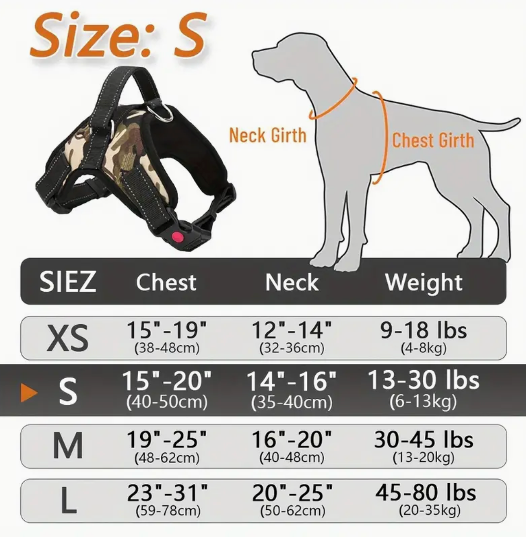 Doglee No-Pull Reflective Adjustable Dog Harness with Handle – XS to XL Sizes