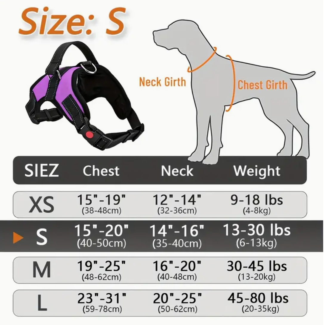 Doglee No-Pull Reflective Adjustable Dog Harness with Handle – XS to XL Sizes