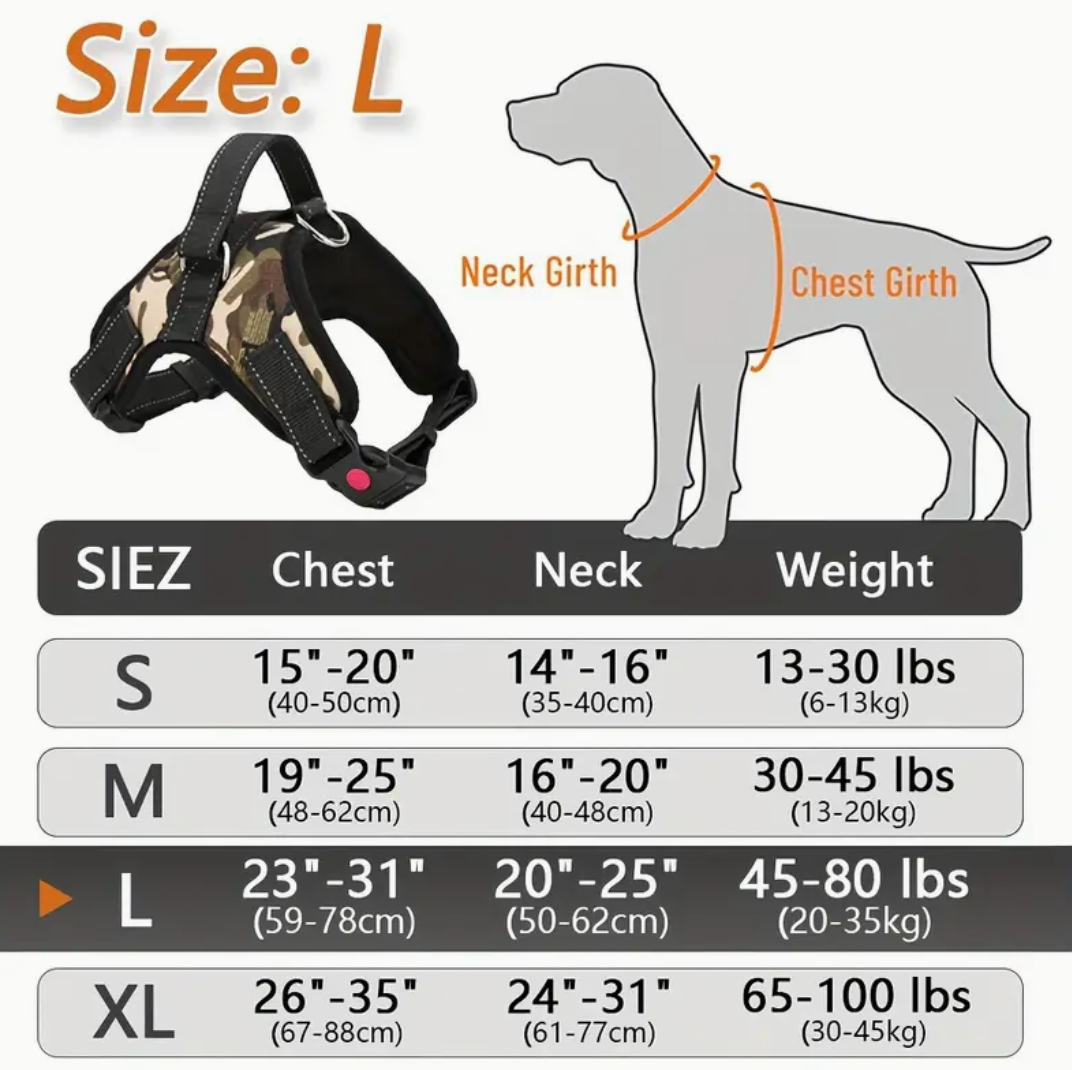 Doglee No-Pull Reflective Adjustable Dog Harness with Handle – XS to XL Sizes