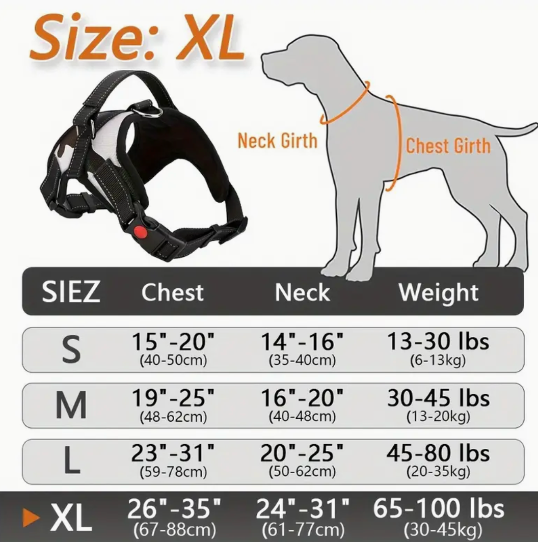 Doglee No-Pull Reflective Adjustable Dog Harness with Handle – XS to XL Sizes