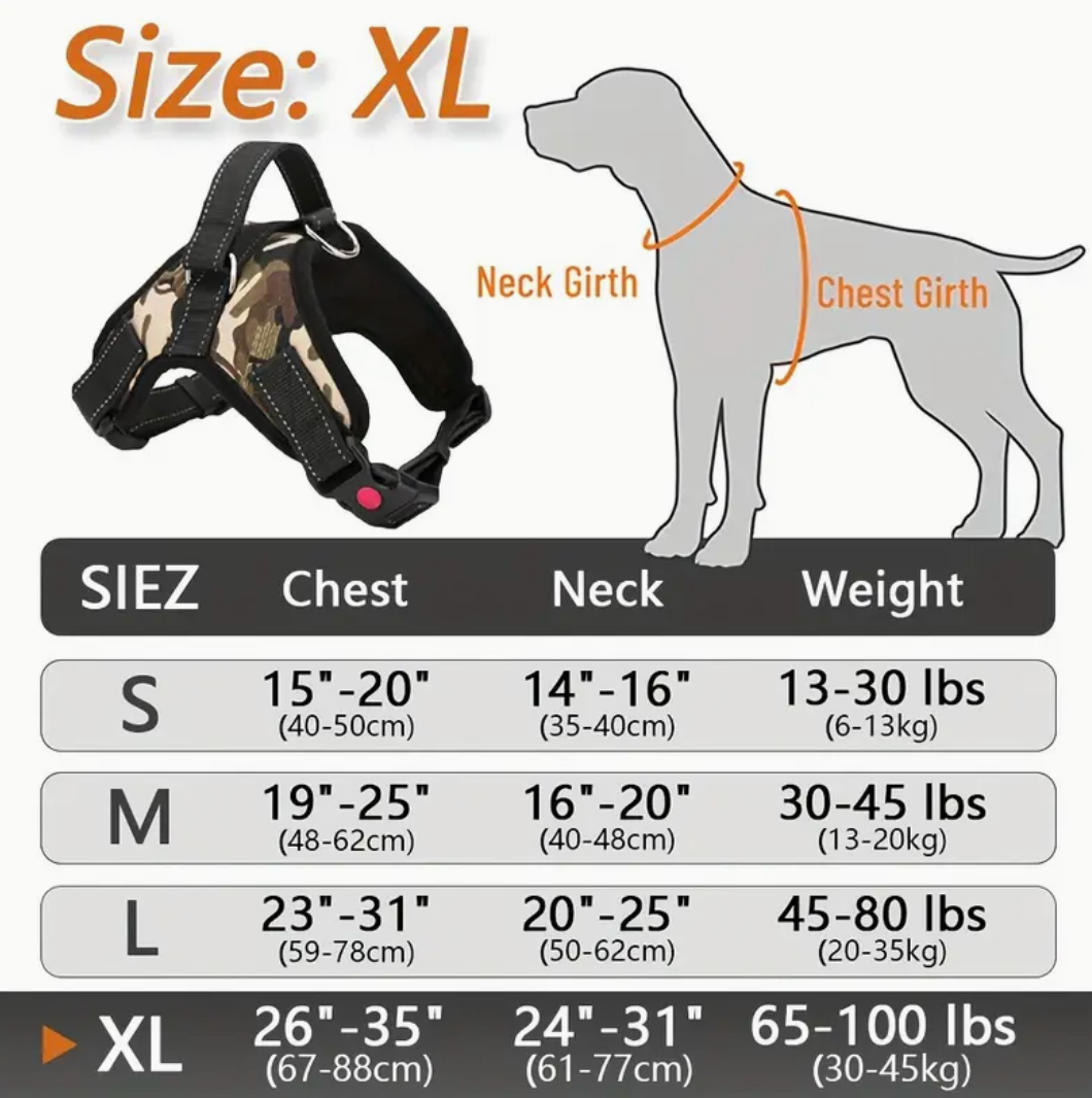 Doglee No-Pull Reflective Adjustable Dog Harness with Handle – XS to XL Sizes