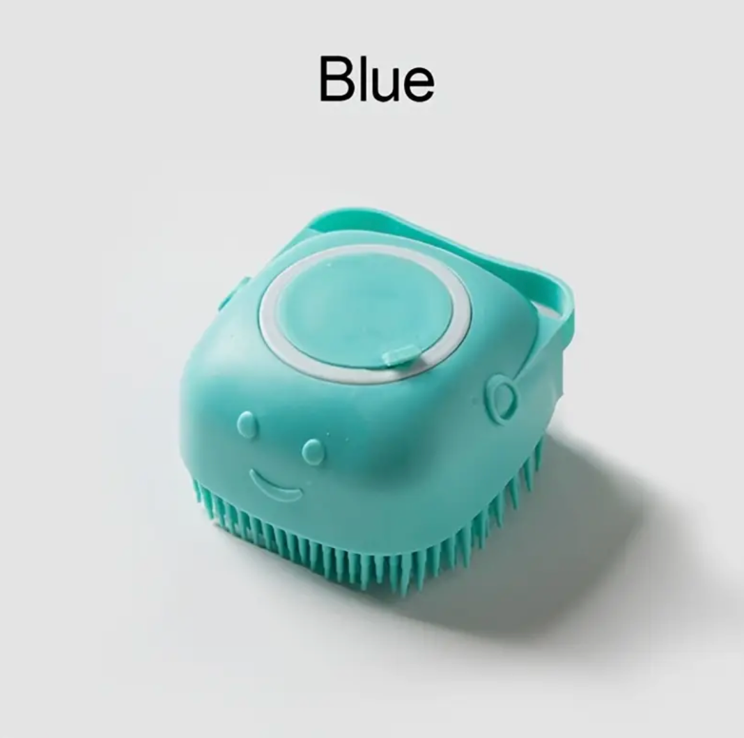 Soft Dog Shampoo Massager Bath Brush – Gentle Pet Grooming with Detachable Head & Soft Bristles