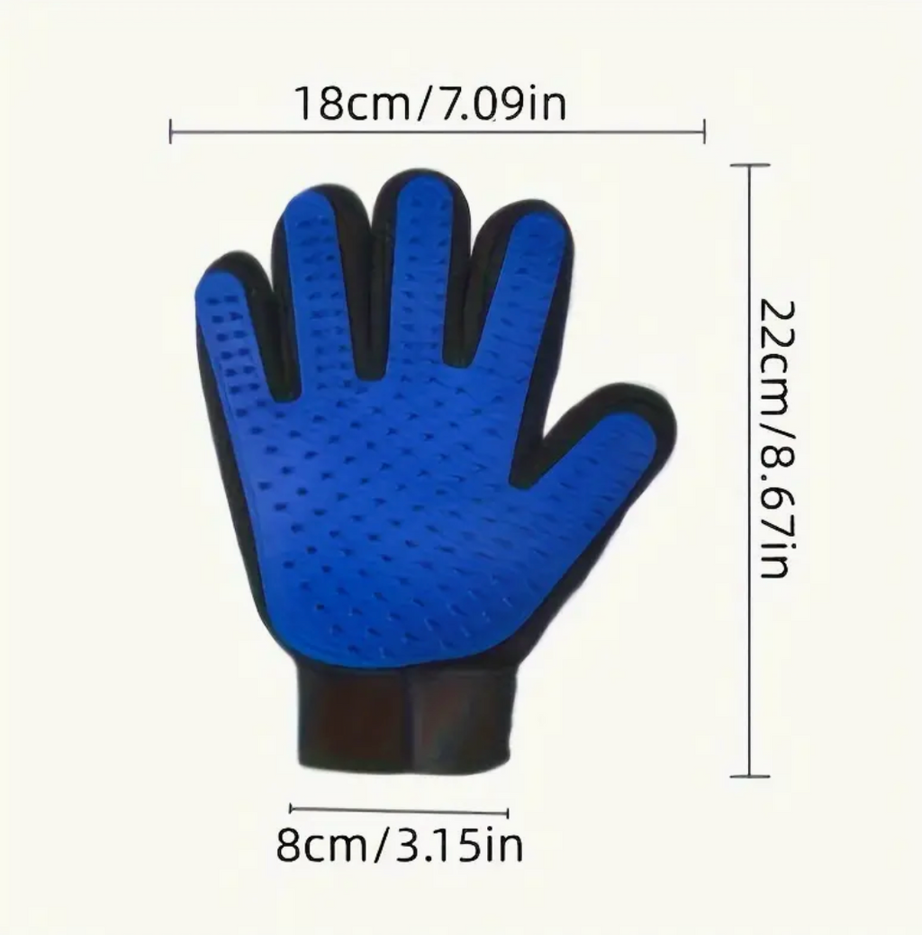 Pet Grooming Gloves – Gentle Deshedding Brush for Dogs & Cats with Five-Finger Design