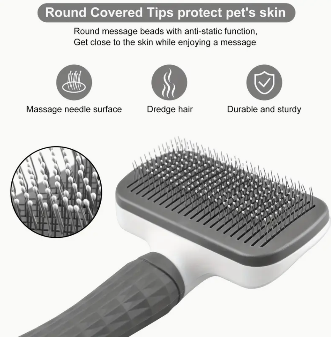 Professional Pet Massage Comb & Brush – One-Click Undercoat Remover for Dogs & Cats
