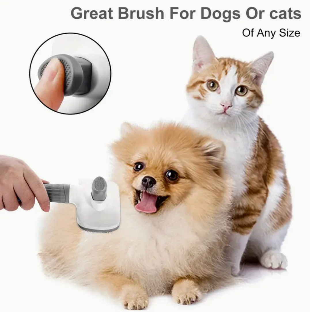 Professional Pet Massage Comb & Brush – One-Click Undercoat Remover for Dogs & Cats