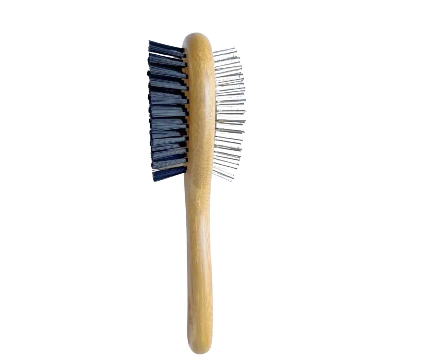 Dual-Sided Pet Hair Removal Brush for Dogs & Cats – Natural Bamboo Design with Stainless Steel Needles
