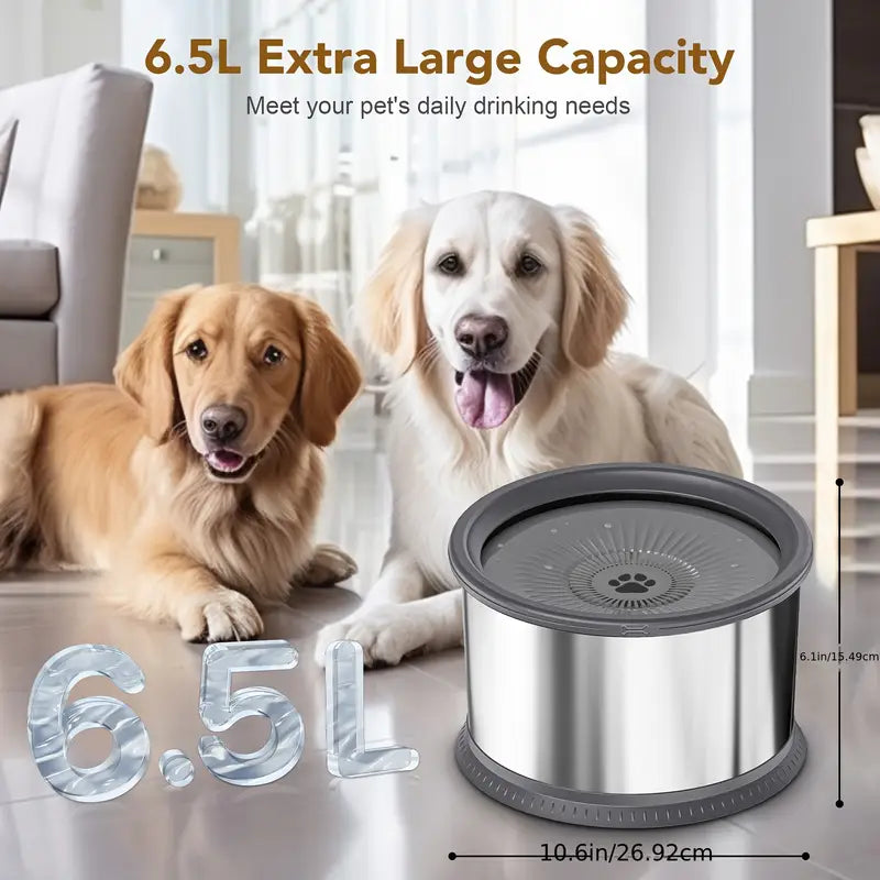 6.5L Heavy-Duty Spill-Proof Dog Water Bowl – Extra-Large Slow Feeder with Anti-Slip Base for Large Dogs & Multi-Pet Homes