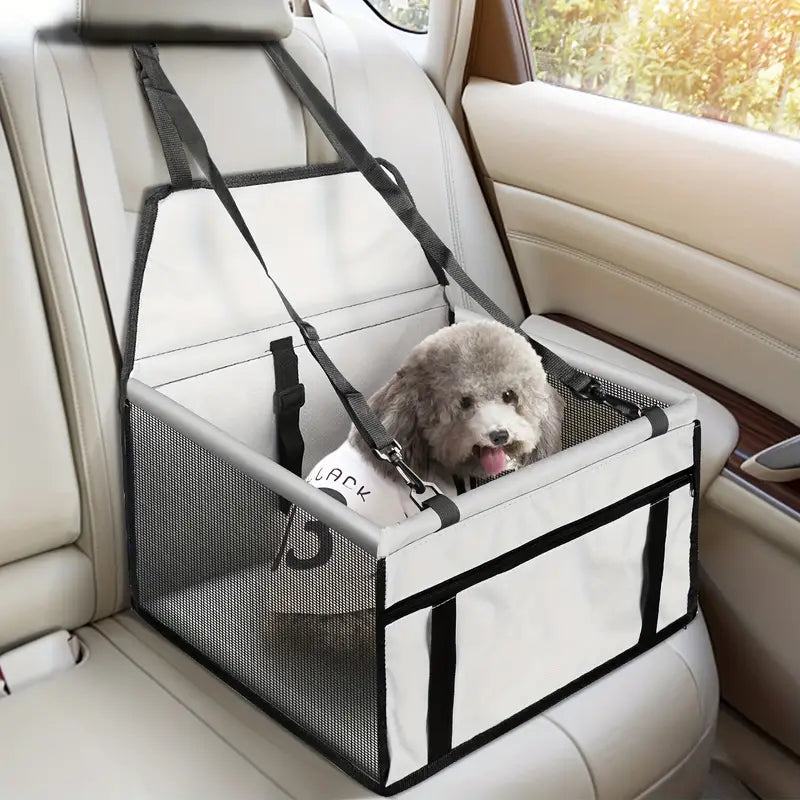 Reinforced Pet Car Booster Seat – Safe & Stable Travel Carrier for Dogs & Cats with Safety Belt