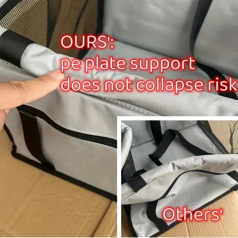 Reinforced Pet Car Booster Seat – Safe & Stable Travel Carrier for Dogs & Cats with Safety Belt