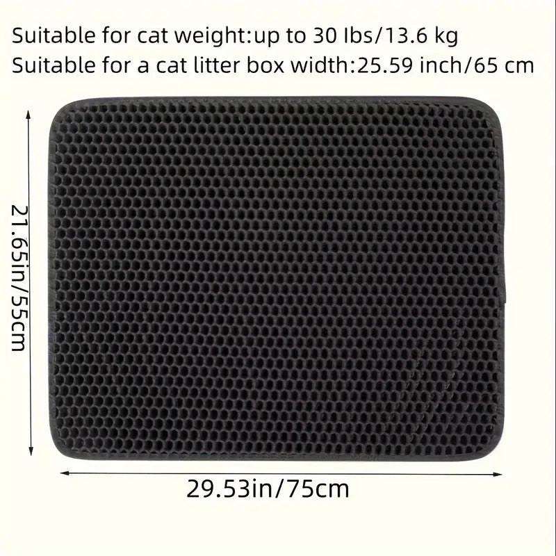 Honeycomb Double-Layer Cat Litter Mat – Waterproof, Odor-Control & Washable