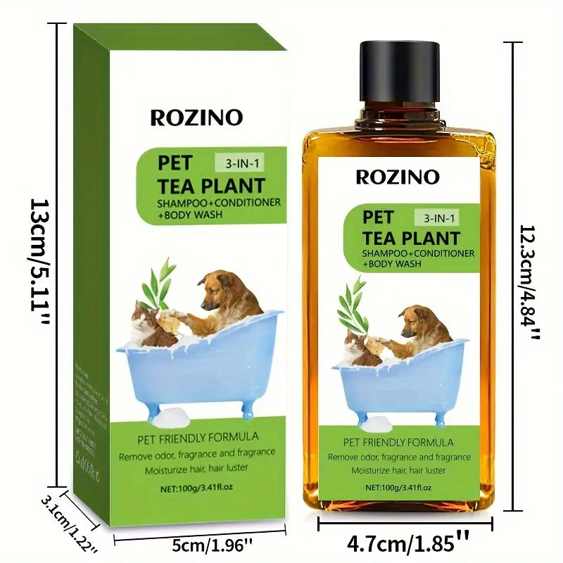 3-in-1 Natural Tea Tree Essence Pet Shampoo & Conditioner – Enhances Shine, Softens Fur, Reduces Shedding