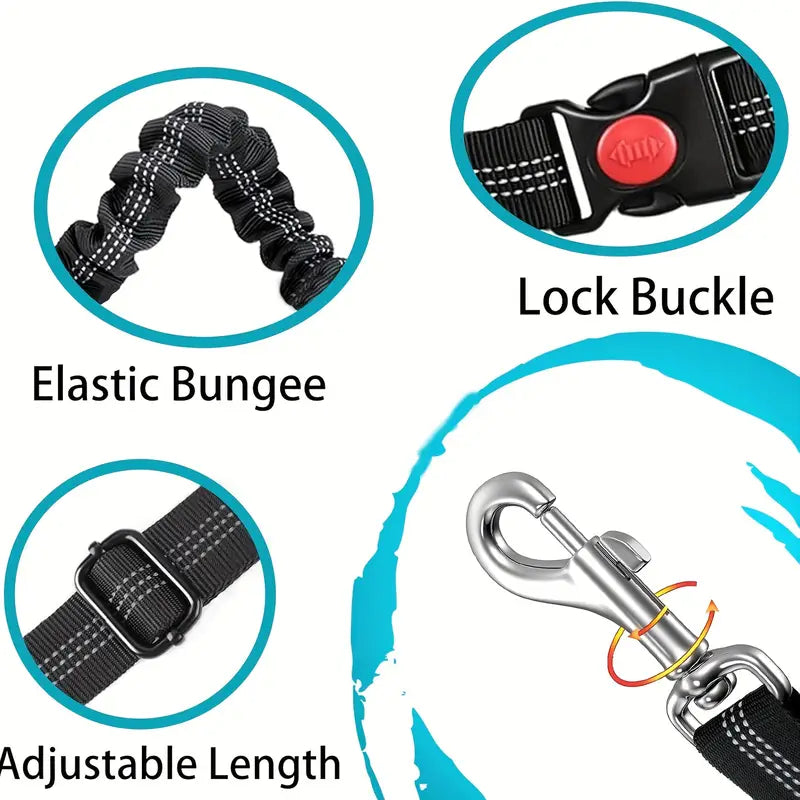 2-in-1 Adjustable Pet Car Seat Belt & Safety Harness – For Small, Medium & Large Dogs
