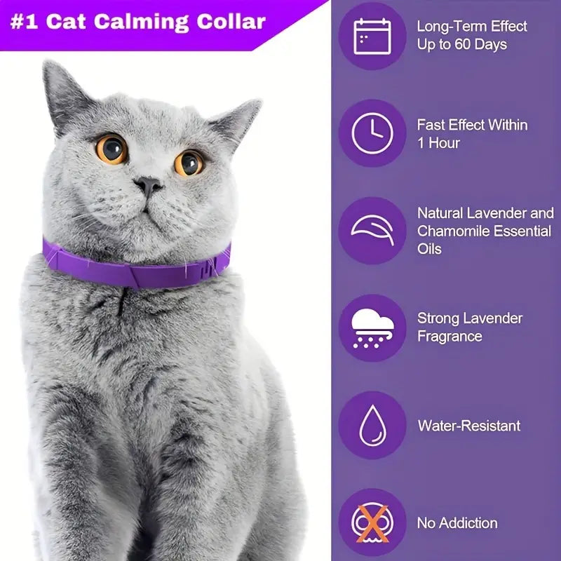 60-Day Pheromone Pet Calming Collar – Natural Stress Relief for Cats & Dogs During Loud Noises