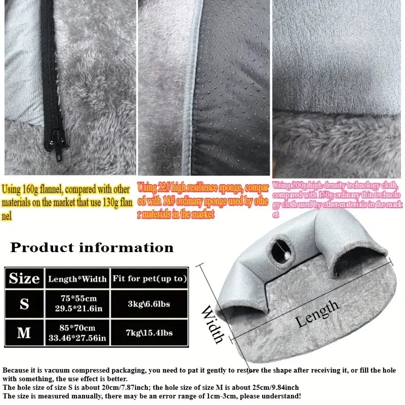 3-in-1 Cat Tunnel Bed & Playhouse – Cozy Fleece Hideout for Cats & Small Pets (S & M)