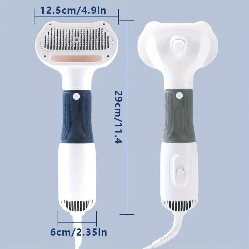 Professional 3-Speed Pet Grooming Blow Dryer & Brush for Cats and Dogs – 3 Blowing Modes, 220-240V Type-C Plug