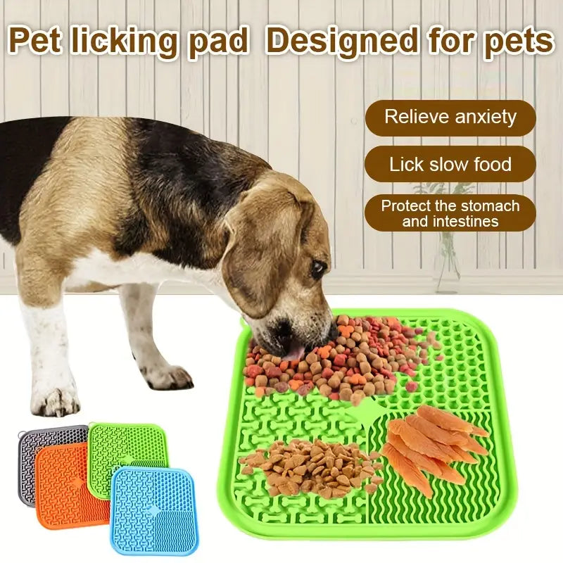3pcs Pet Slow Feeder Lick Pads – Suction Cup Dog Licking & Treat Pads (Random Colors)