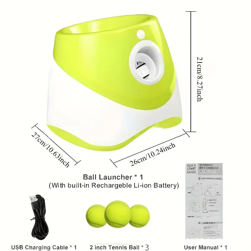Automatic Dog Ball Launcher – USB Rechargeable Tennis Ball Thrower