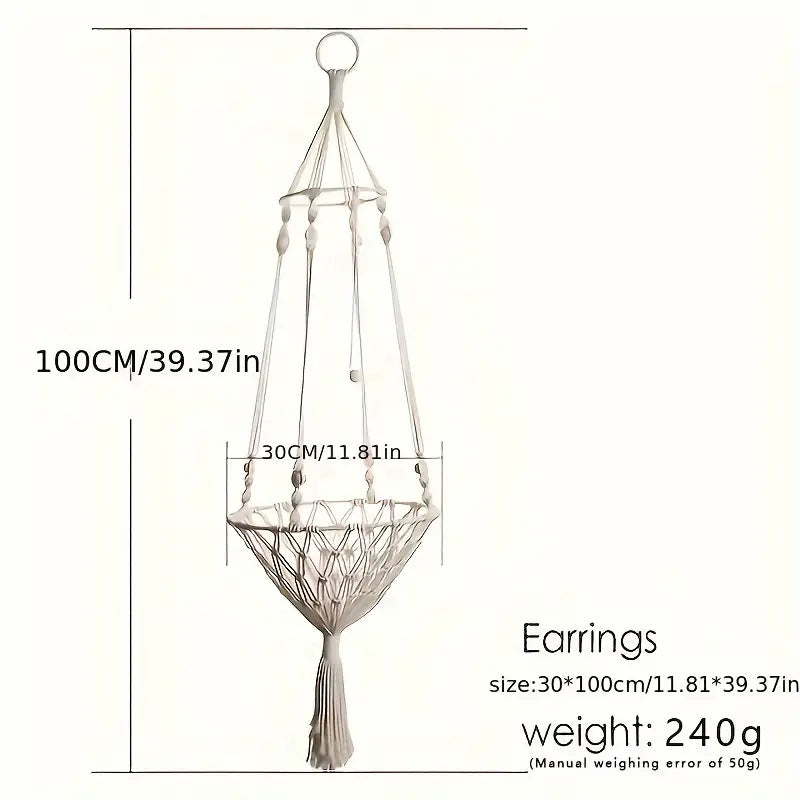 Hanging Cat Swing Bed – Woven Rope Hammock Cradle for Indoor Cats (S & M)