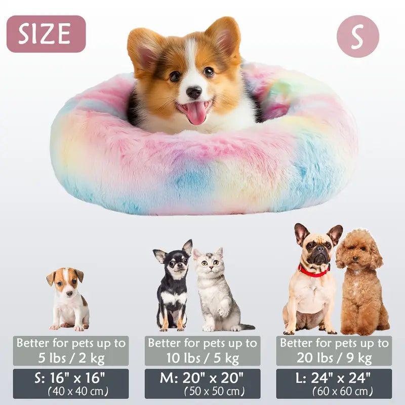 Calming Donut Cuddler Pet Bed – Plush, Cozy & Anti-Anxiety Bed for Dogs & Cats (S-3XL)