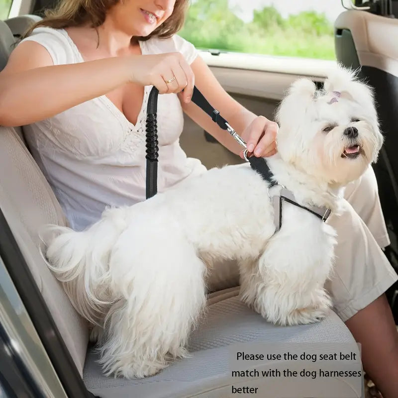2-in-1 Adjustable Pet Car Seat Belt & Safety Harness – For Small, Medium & Large Dogs