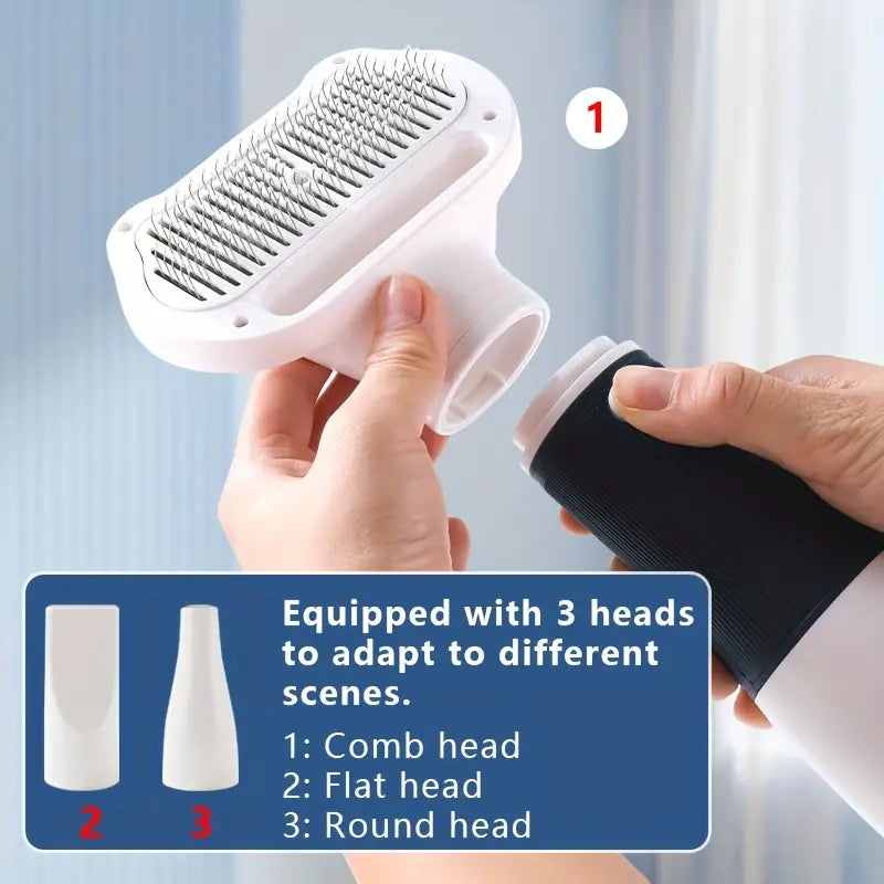 Professional 3-Speed Pet Grooming Blow Dryer & Brush for Cats and Dogs – 3 Blowing Modes, 220-240V Type-C Plug