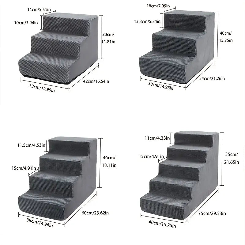 PetSafe Dog & Cat Stairs – 3/4/5 Step Indoor Ladder & Sofa Ramp for Small to Medium Pets