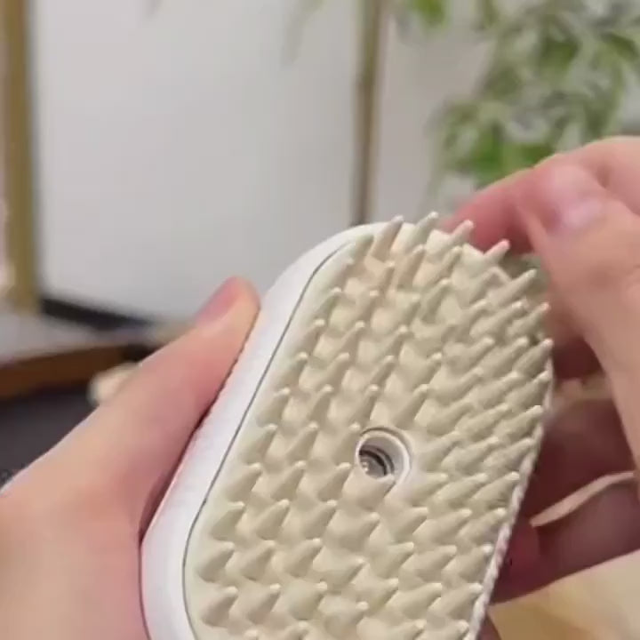 3-in-1 Pet Grooming Steam Brush for Cats & Dogs – Spray, Steam & Hair Removal with USB/Battery Power