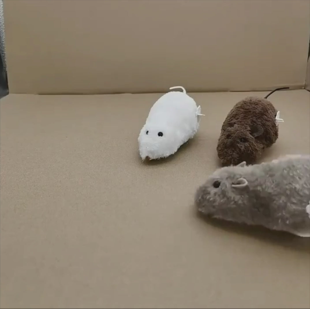 1pc - Captivating Plush Mouse Toy – Wind-Up Interactive Fun