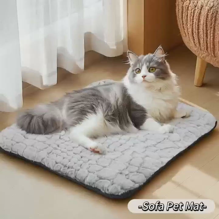 Extra Warm Thermal Cat & Dog Bed Mat – Ultra Soft, Washable Pad with Non-Slip Bottom & Removable Cover (S & M)