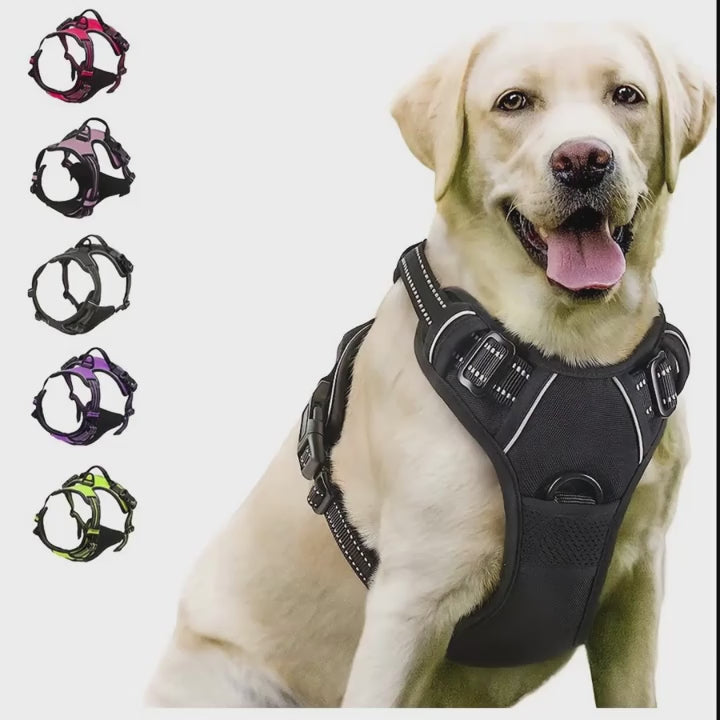 No-Pull Dog Harness with Front Clip – Reflective, Heavy-Duty Design with Easy-Control Handle (S/M/L/XL)