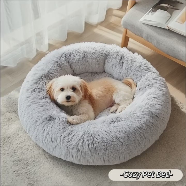 Calming Donut Cuddler Pet Bed – Plush, Cozy & Anti-Anxiety Bed for Dogs & Cats (S-3XL)