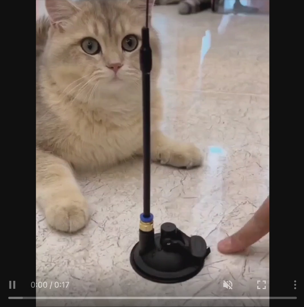 Interactive Cat Feather Toy with Suction Cup Base – Durable Stick, Realistic Feather Design, No Battery Needed